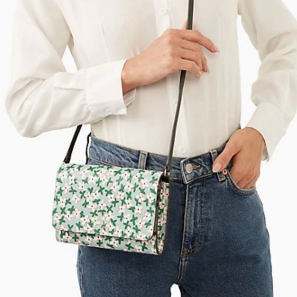 Kate Spade‎ floral green crossbody bag